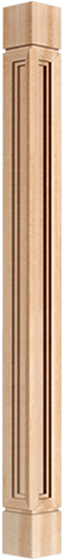Poteau de coin art nouveau en érable Haut 2¾"/ Bas 2¾"