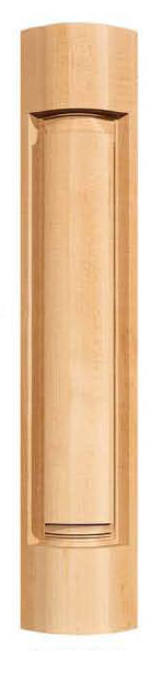 Poteau de coin art nouveau en érable Haut 5" / Bas 5"