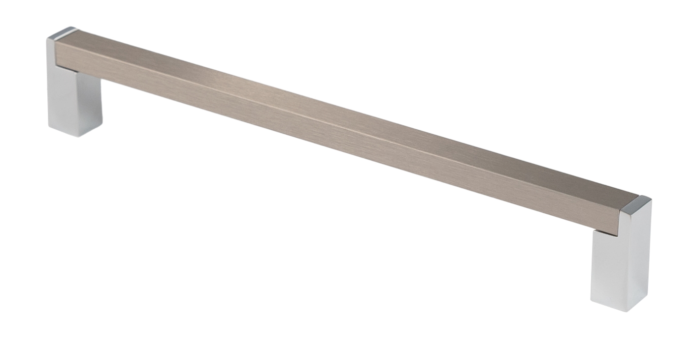 Image Poignée R2004 chrome et nickel brossé 192 mm
