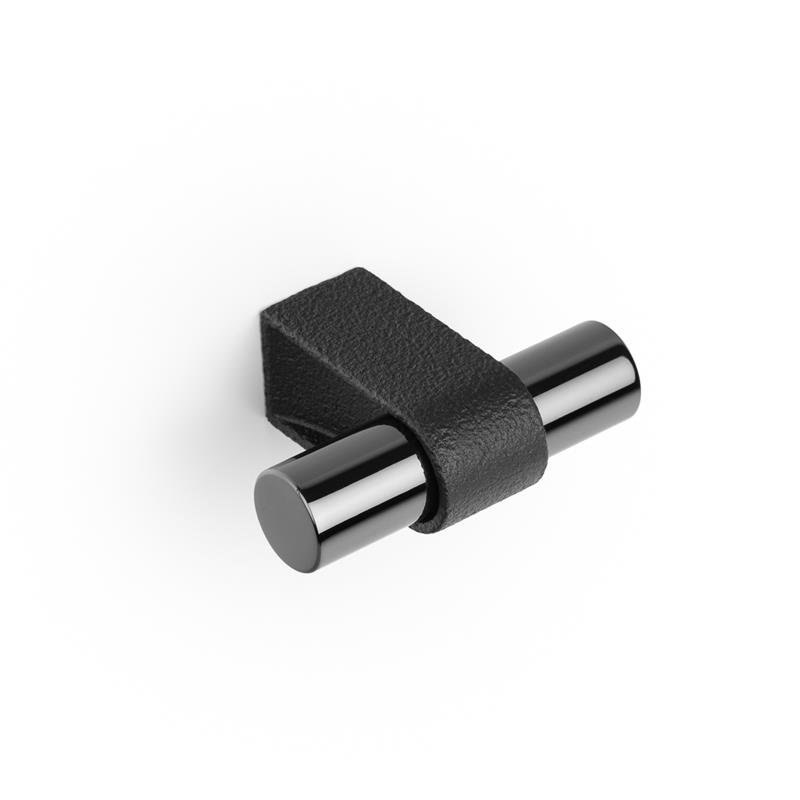 Bouton V0700 CASEY noir lave texturé + titanium noir brillant