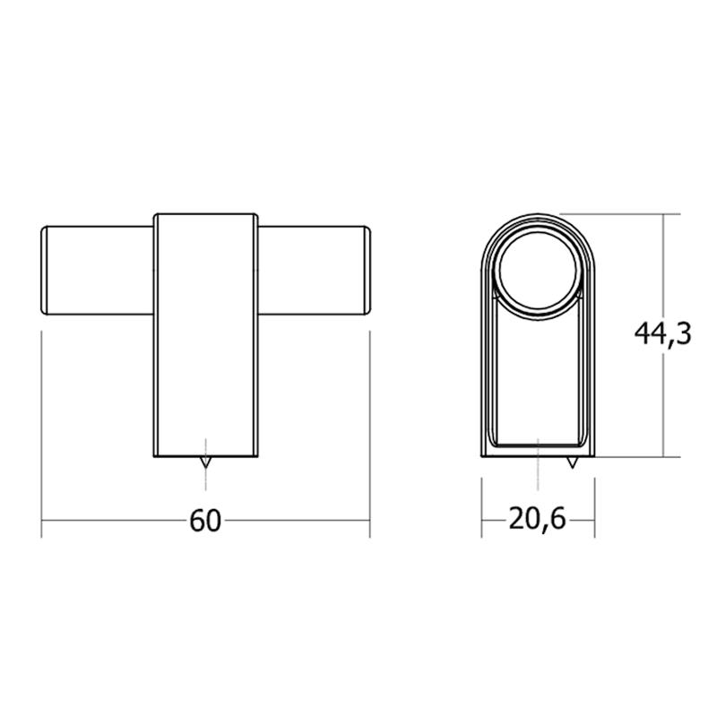 Bouton V0700 CASEY noir lave texturé + titanium noir brillant