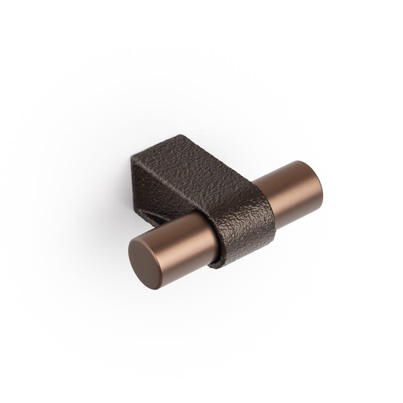 Bouton V0700 CASEY métal brun texturé + bronze mat