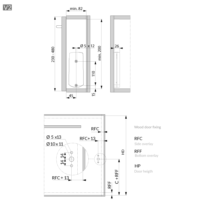 Grass Kinvaro DS flap door holder 40N Black Paul Rocheleau Inc.