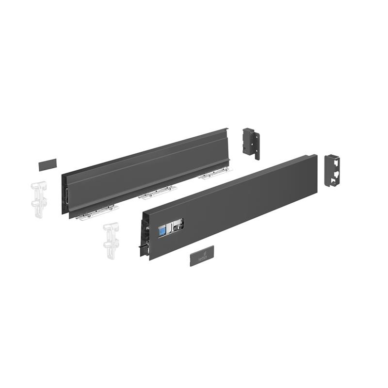 Innotech Atira drawer side kit H70 L350 mm with front & back brackets, anthracite