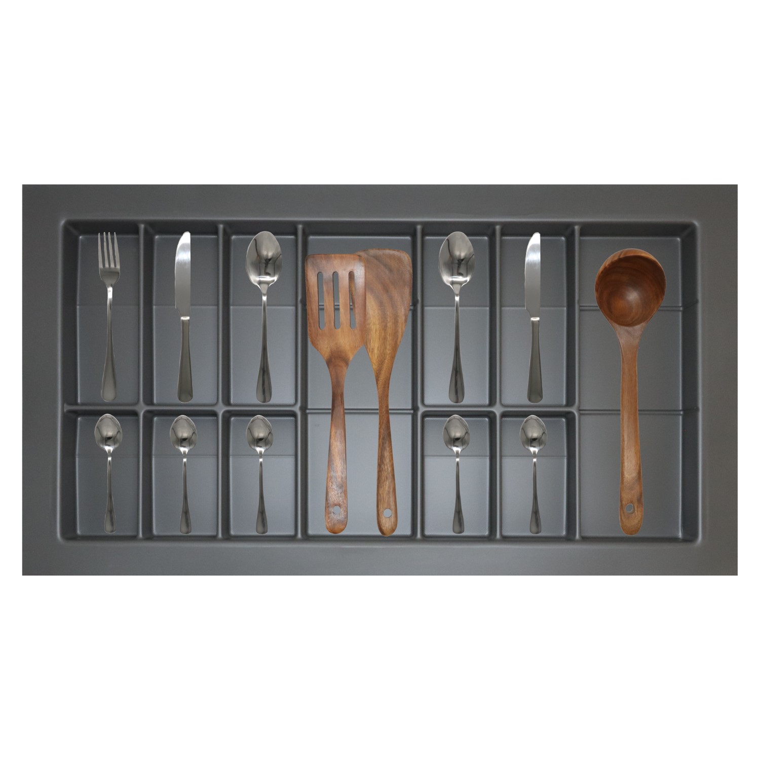 Nick cutlery drawer divider textured anthracite