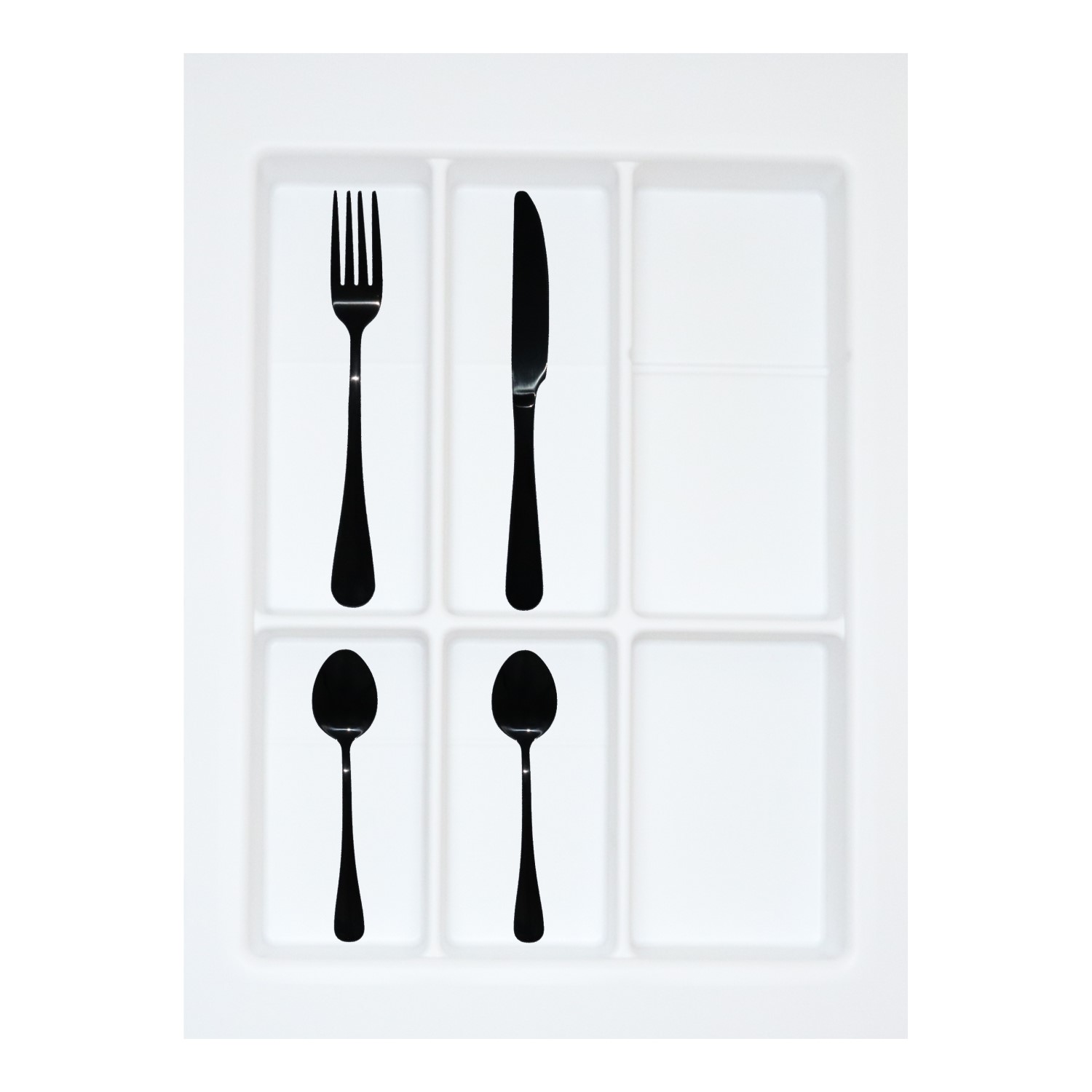 Nick cutlery drawer divider textured white