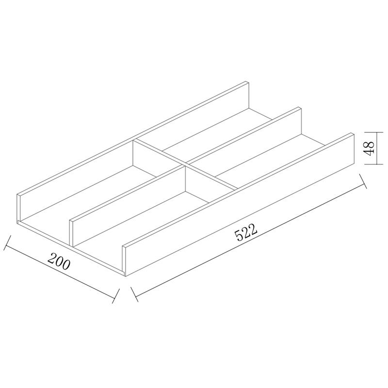 Signature cross divider 200 mm black walnut