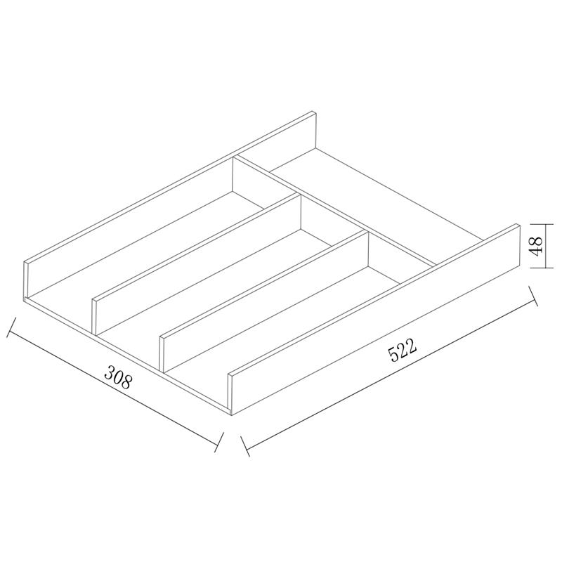 Signature U-cross divider 308 mm black walnut