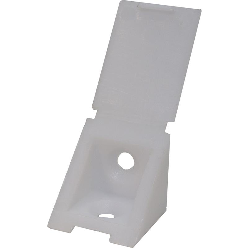 Image Équerre simple plastique à capuchon intégré blanche 23 x 21 mm
