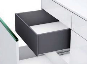 Façade d'aluminium Vionaro H185 graphite 1160mm à couper sur mesure - tiroir intérieur
