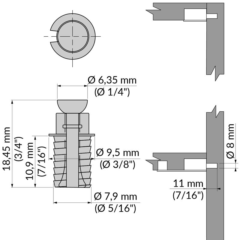 Expending dowel for ROFIX 20i