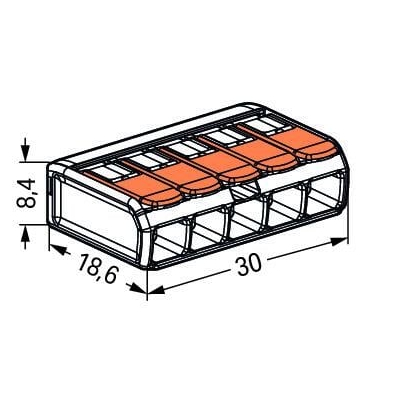 Connecteur Wago 5 sorties