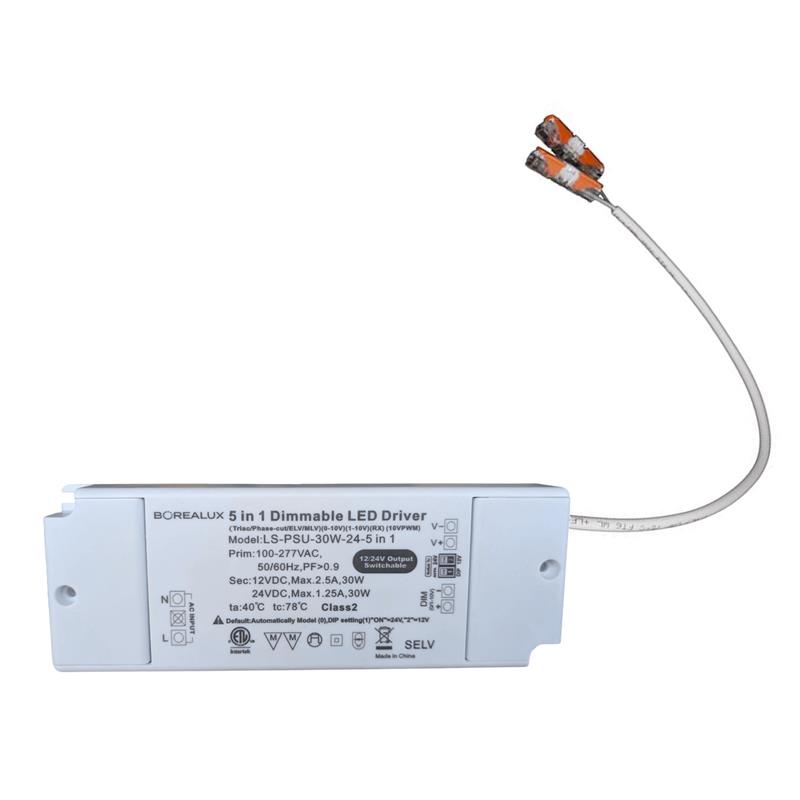 Dimmable power supply 12V and 24V 30W