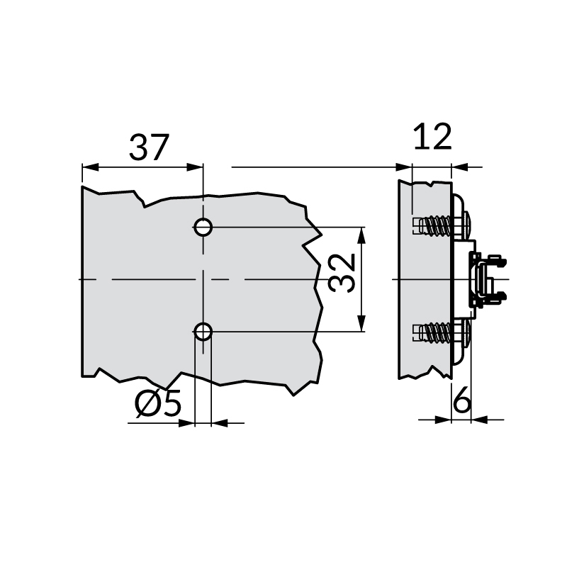 Grass Tiomos night mounting plate H2 vertical adjustment 12 mm Euro screw fixing