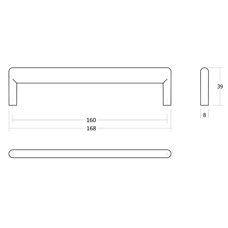 Poignée V0673 BEAM noir titane poli 320 mm