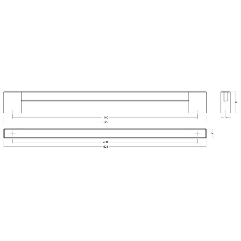 Poignée V0707 HAKO BIG BBS noyer 480 mm