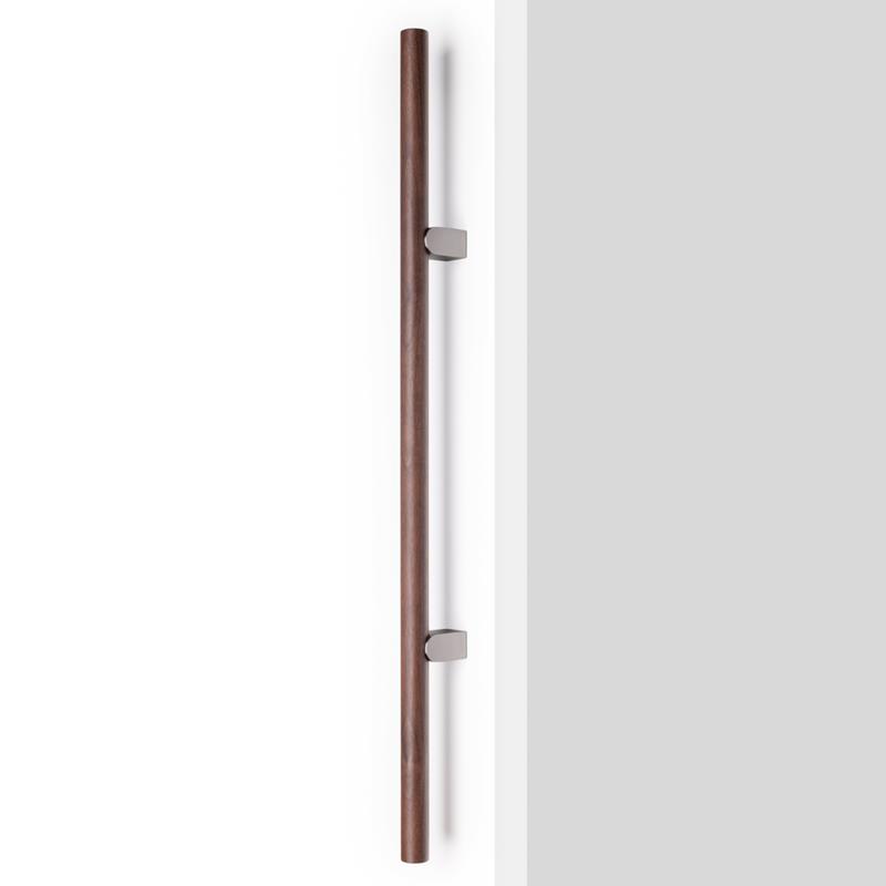 Handle KUMO WOOD BIG ONE V0732 walnut/stainless steel finish 448 mm back-to-back mounting