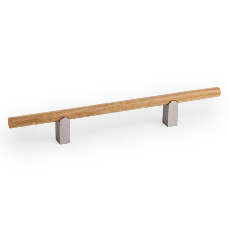 Handle KUMO WOOD V0733 oak/stainless steel finish 128 mm