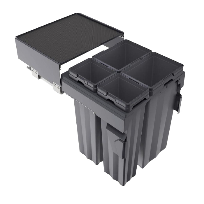 Pull-out waste bin MaxBin 24'' 94L 4 bins