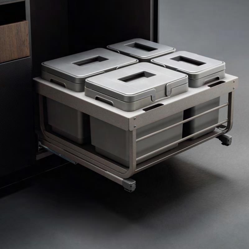Pull-out waste bin Vibo Mini Kombi 2.0 18 in. (450 mm) 32 L 2 bins anthracite