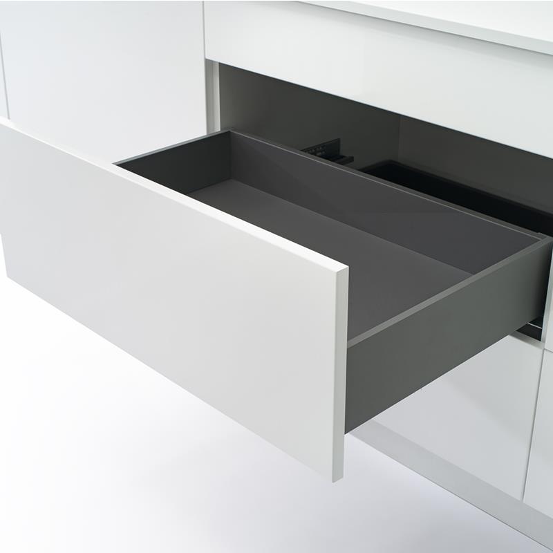 Ensemble de tiroir R13 EVO anthracite H128 LN450 coulisse R478 25 kg soft-close