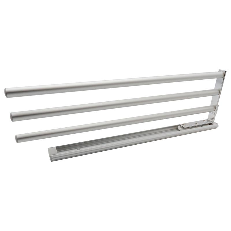 Extandable undersink towel holder with 3 rods, aluminum