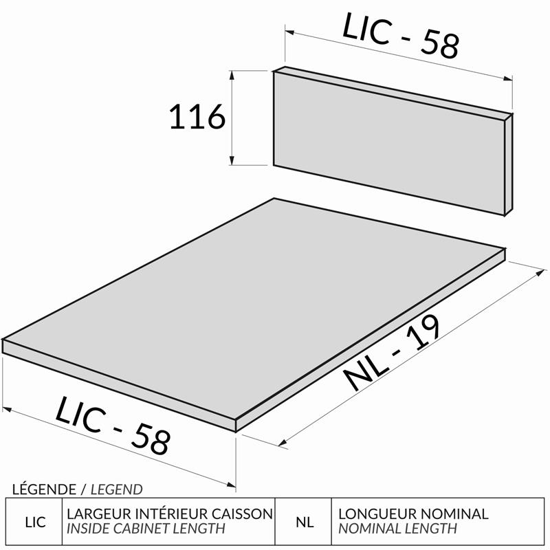 COT-SCA-H122-500-S COUPE MELAMINE