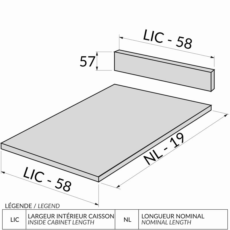 COT-SCA-H63-500-S COUPE MELAMINE