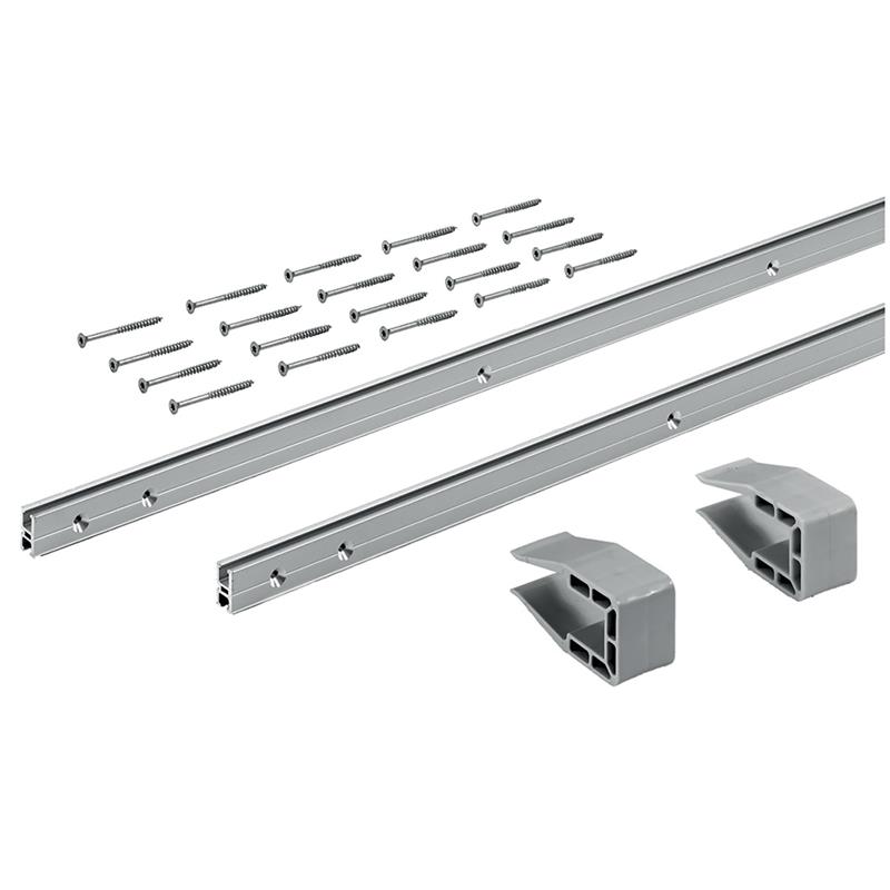 Rail haut et bas 2500 mm pour système de portes coulissantes SlideLine M 16 mm recouvrement complet