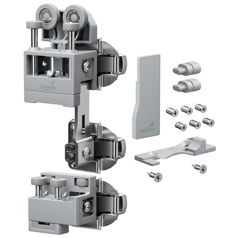Ferrures WingLine L portes lourdes avec fermeture automatique 25 kg gris à droite