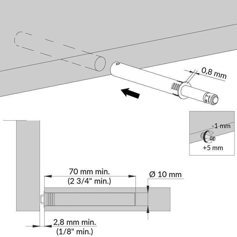 Anthracite Push-to-open catch concealed